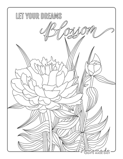 Free flower coloring pages for kids adults