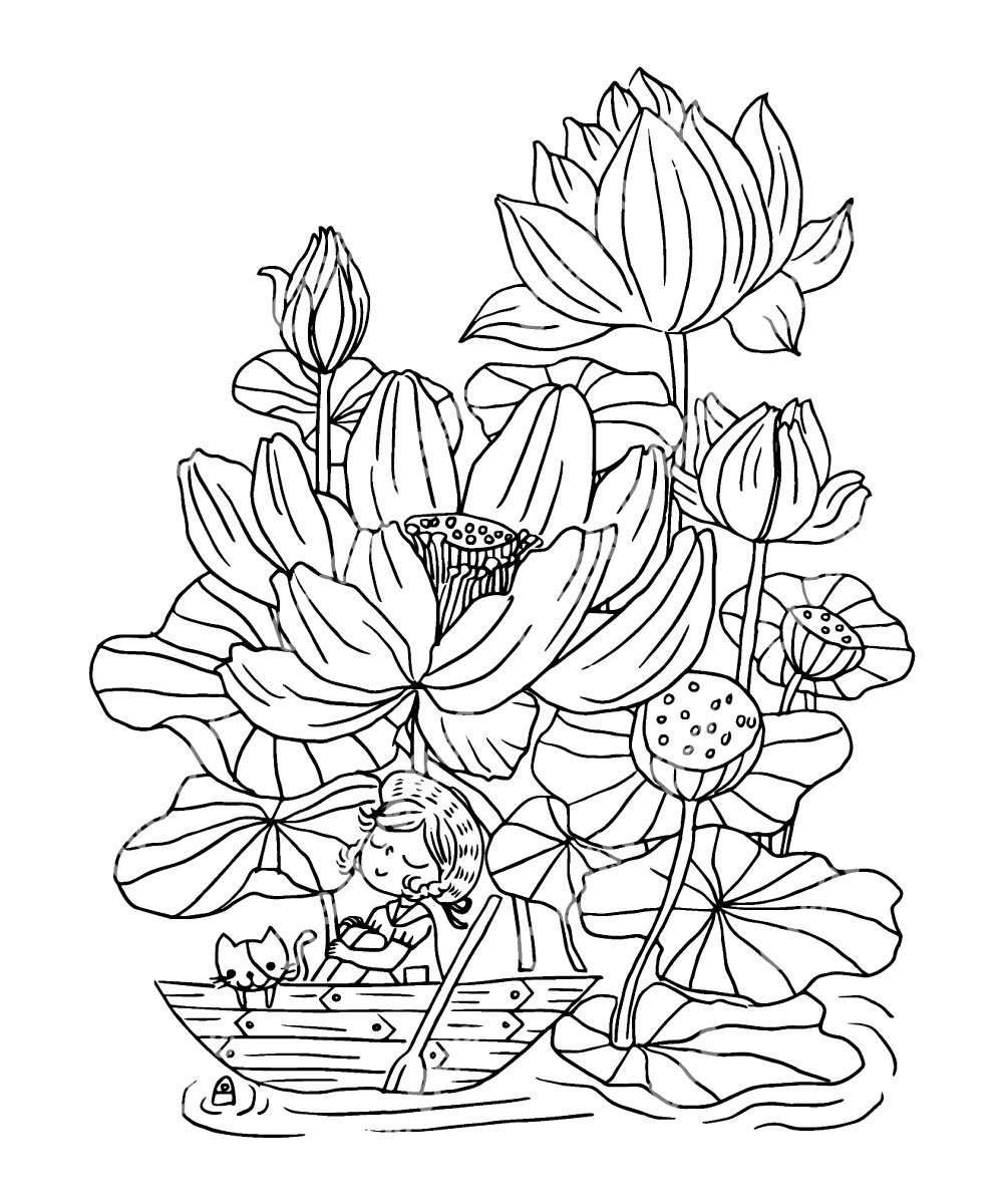 Flowers butterflies adult coloring book