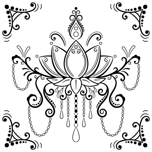 Jeweled lotus coloring page m