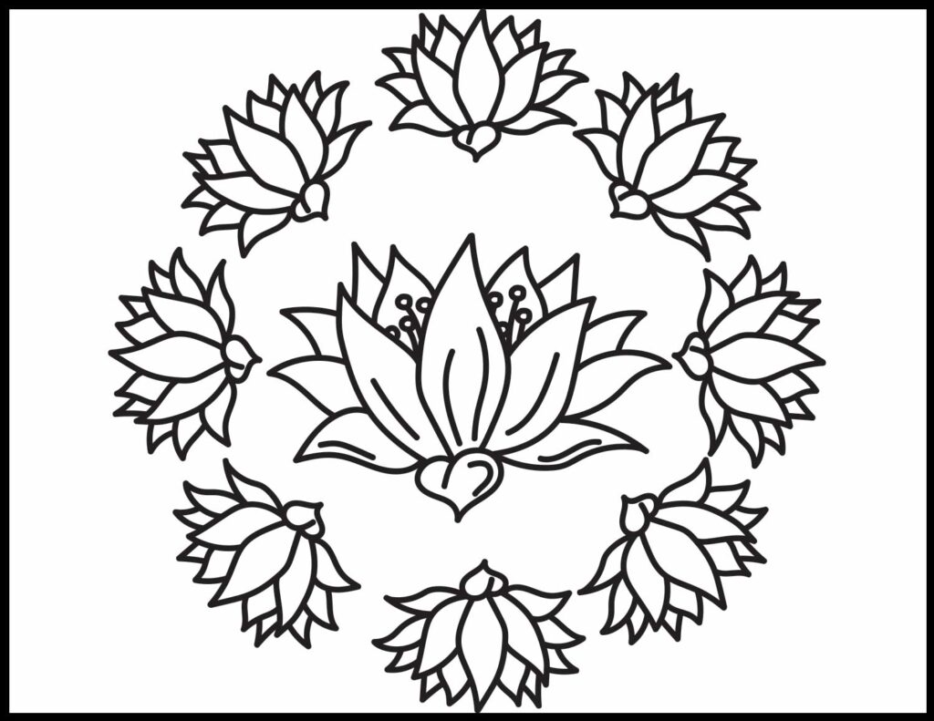 Lotus flower coloring page roaring spork