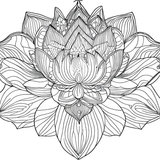 Lotus outline for coloring book