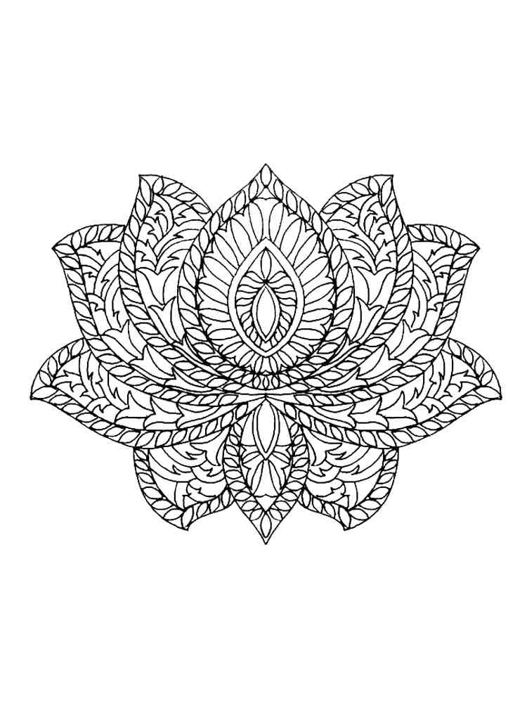 Lotus coloring pages for adults