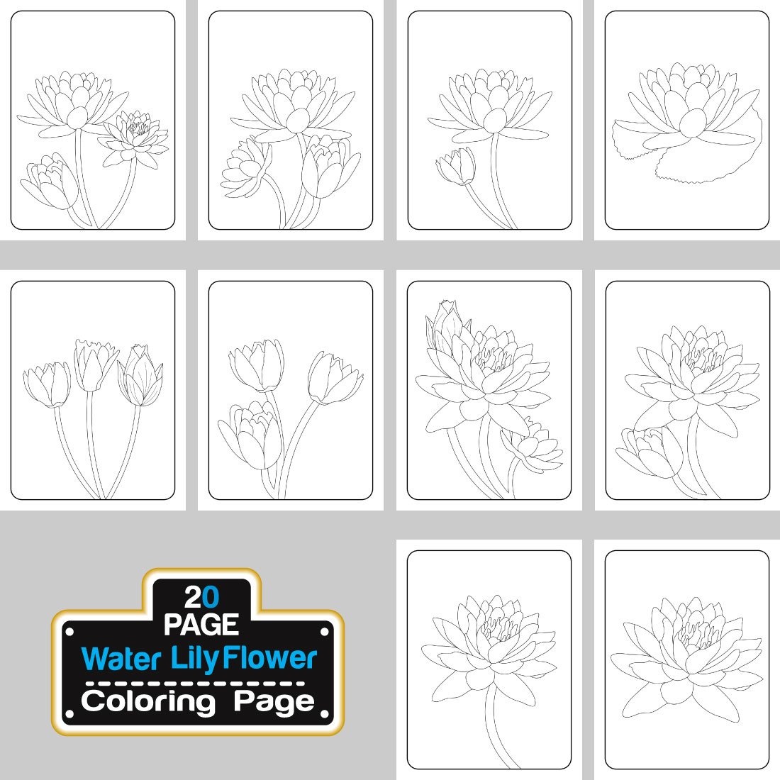 Lotus flower coloring page hand drawing line art vector illustration