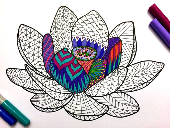 Lotus flower pdf coloring page