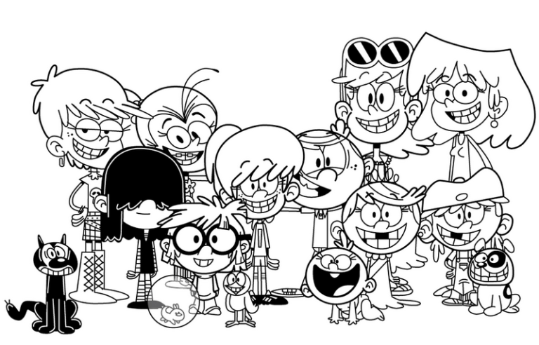 Best loud house coloring page for little kids family coloring pages coloring pages cartoon coloring pages