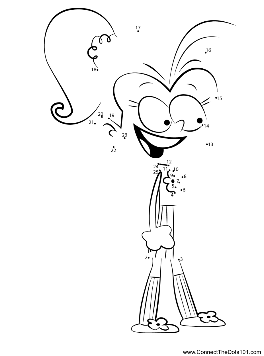 Luan loud the loud house dot to dot printable worksheet