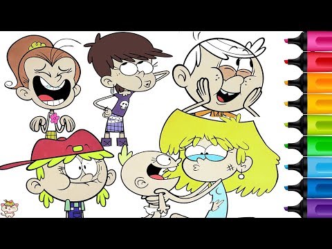 The loud house coloring book pages pilation lincoln lily luan lori luna lana rainbow splash â simon erene