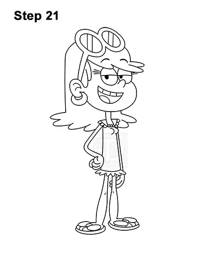 How to draw leni the loud house video step