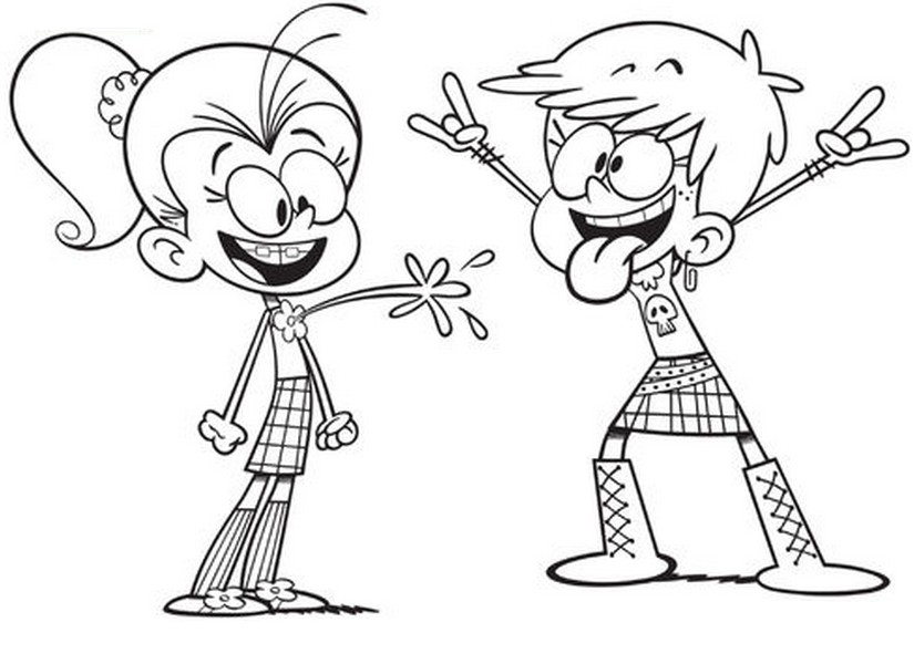 Coloring page the loud house luan and luna