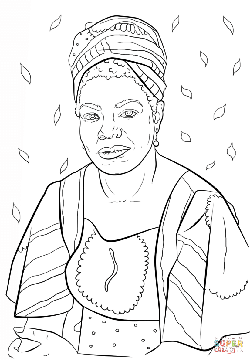 Maya angelou coloring page free printable coloring pages