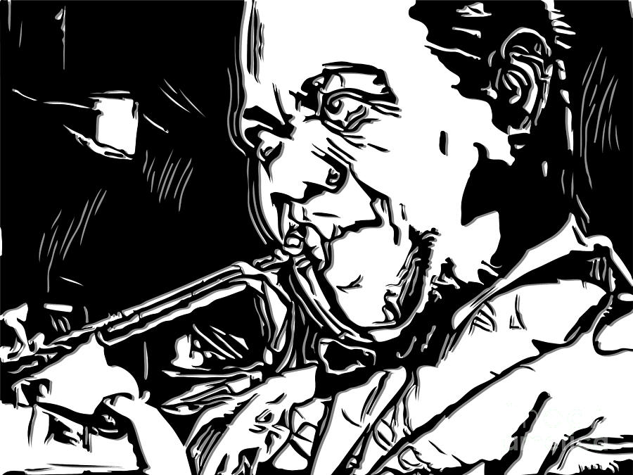 Louis armstrong digital art by miroslav nemecek