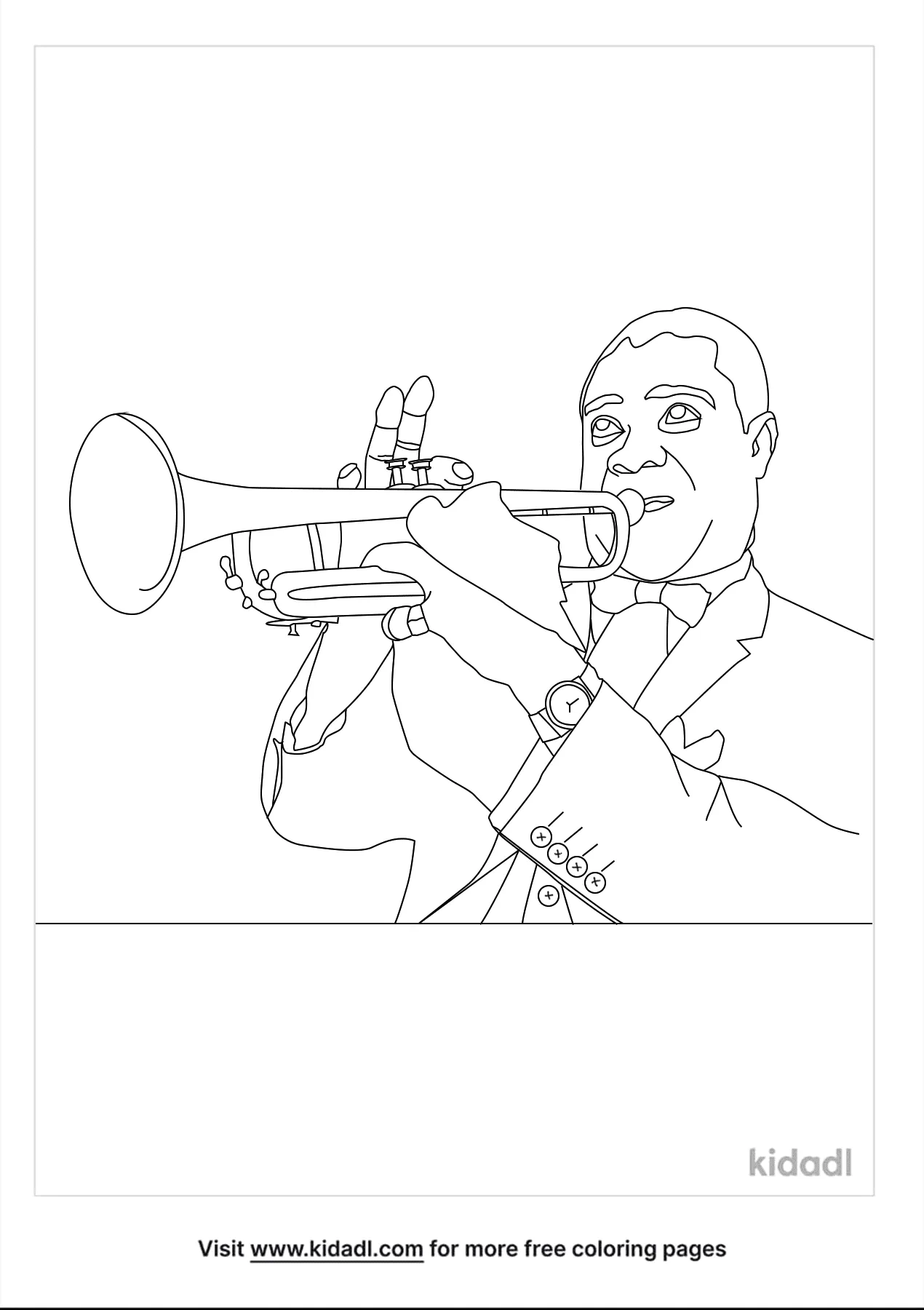 Free louis armstrong coloring page coloring page printables
