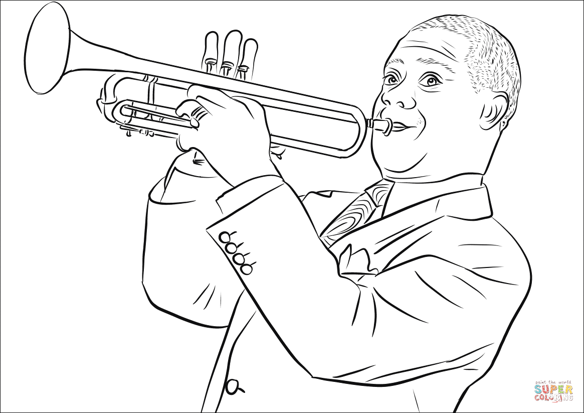 Louis armstrong coloring page free printable coloring pages louis armstrong black history month projects famous african americans