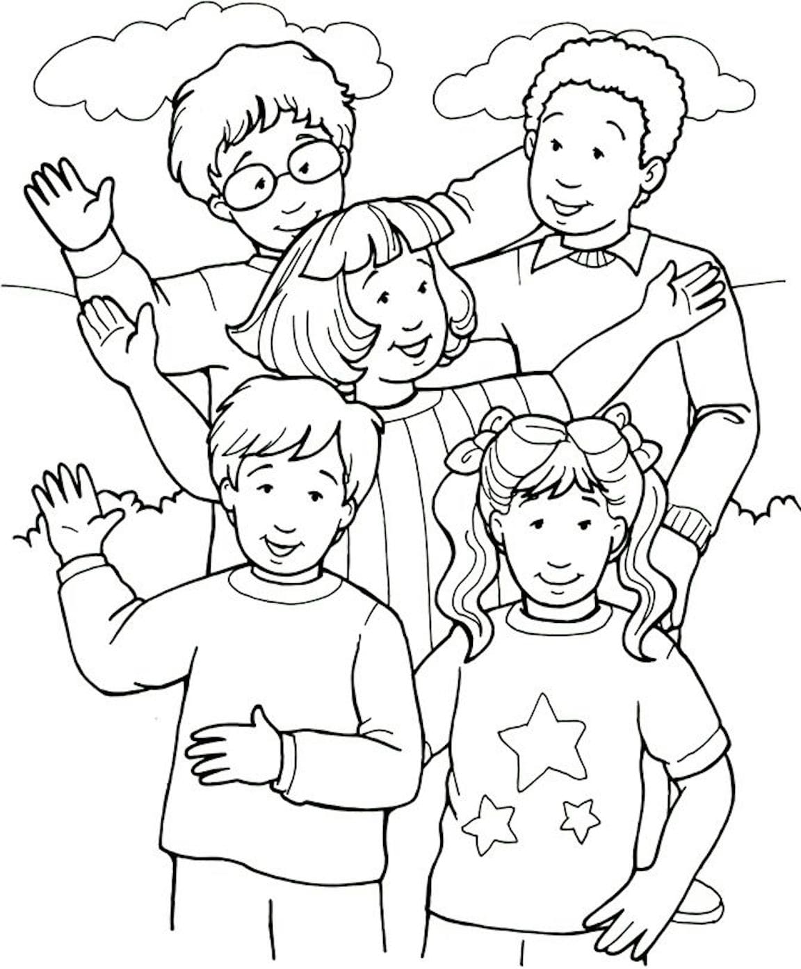 Free collection of people coloring pages for kids