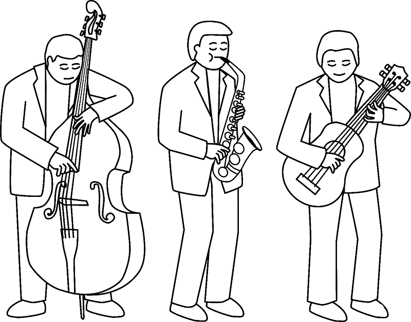 Louis armstrong jazz musician coloring page