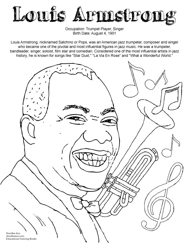 Black history coloring sheets doodles ave