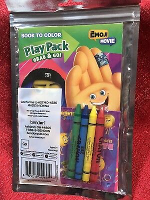 Emoji movie play pack grab go coloring book crayons stickers travel