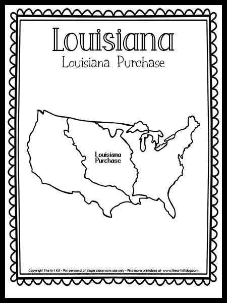 Louisiana purchase coloring page free printable louisiana purchase louisiana purchase activities louisiana