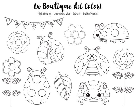 Buy ladybug digital stamp clipart cute graphics png ladybird bugs garden flowers insect clip art scrapbook coloring pages illustrations online in india