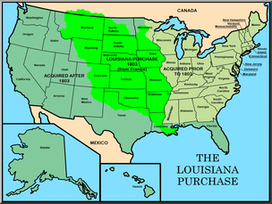 Clip art united states history louisiana purchase color i