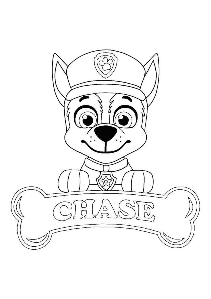 Paw patrol chase coloring pages