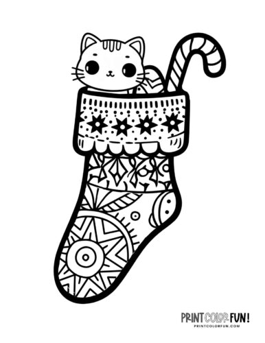 Christmas stocking clipart pages for easy craft coloring fun for the holidays at