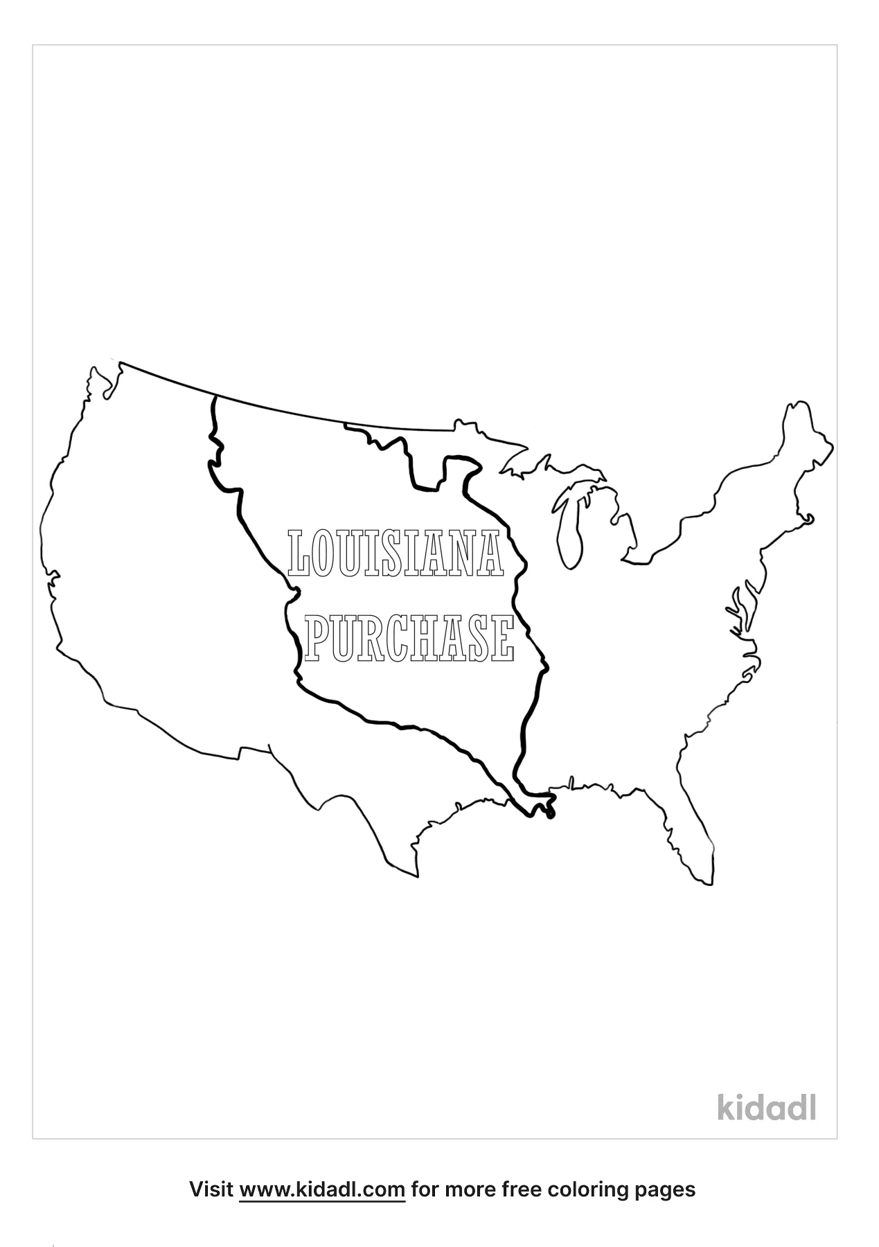 Free louisiana purchase map coloring page coloring page printables