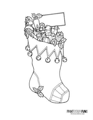 Christmas stocking clipart pages for easy craft coloring fun for the holidays at