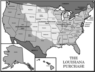 Clip art united states history louisiana purchase grayscale i