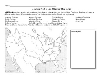 Louisiana purchase map by mrs ps pedagogy tpt