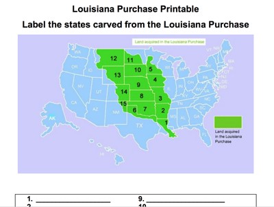 Louisiana purchase description and map