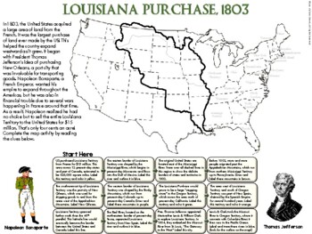 Louisiana purchase map worksheet by ace up your sleeve tpt