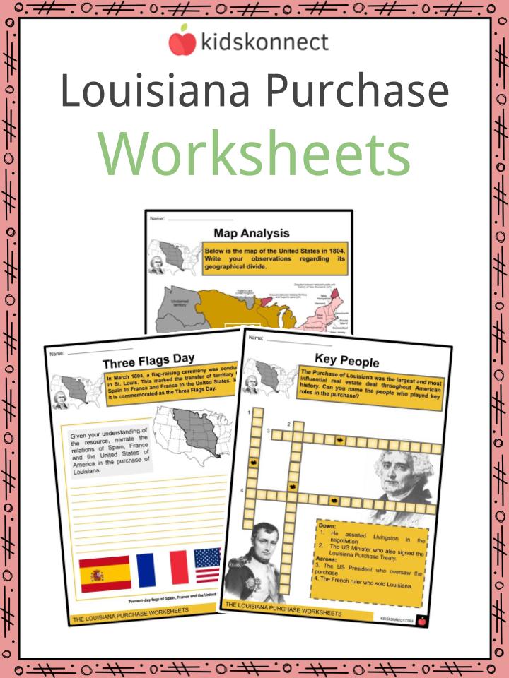 Louisiana purchase facts worksheets negotiations history for kids