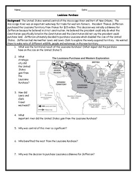 Louisiana purchase map tpt