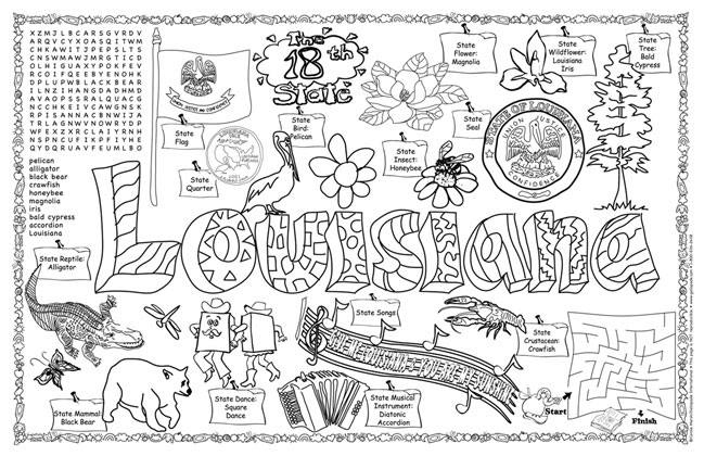 Louisiana symbols facts funsheet â pack of