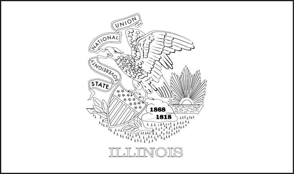 Free printable illinois state flag color book pages x