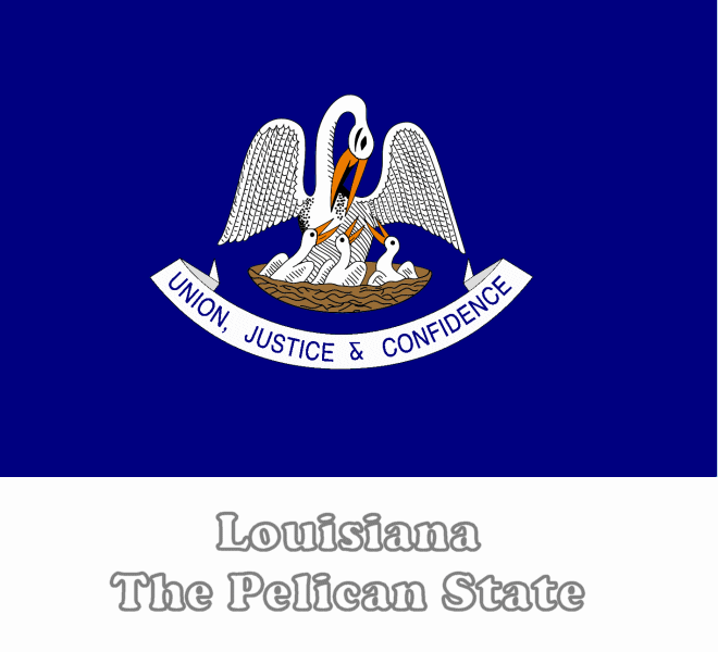 Large horizontal printable louisiana state flag from