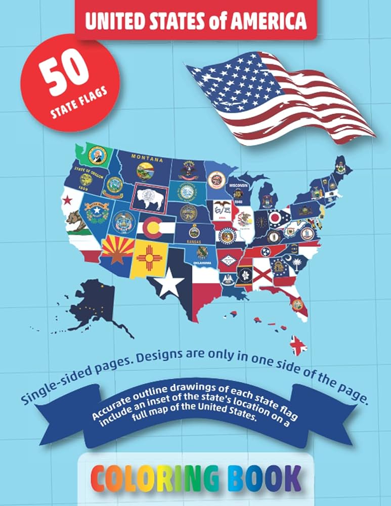 Usa state flags coloring book this coloring book is designed to be a fun educational activity book to help young children understand the states of america colorful wings books