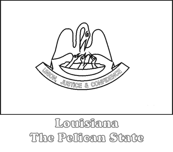 Large printable louisiana state flag to color from