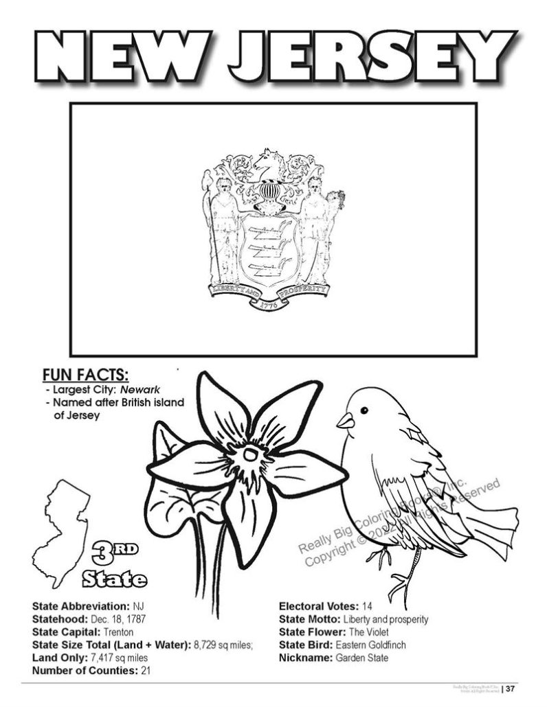 New jersey state coloring book x