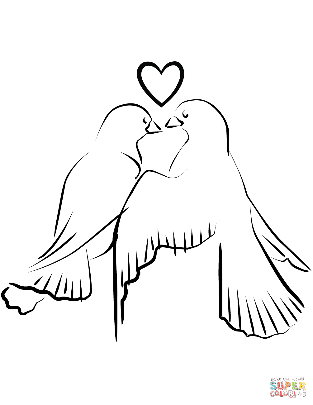 Love birds coloring page free printable coloring pages