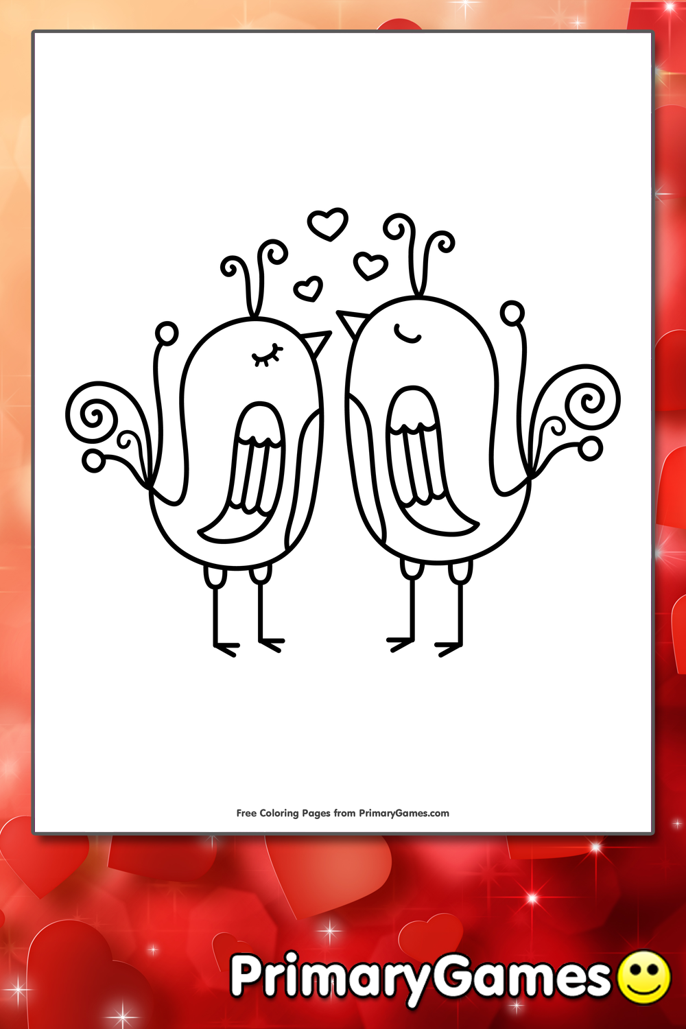 Love birds coloring page â free printable pdf from