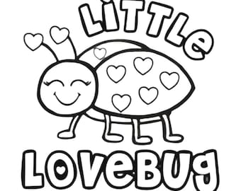 Little love bug or cutest chick around coloring shirt for kids color your own shirt