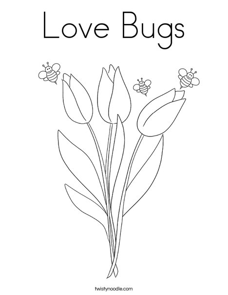 Love bugs coloring page