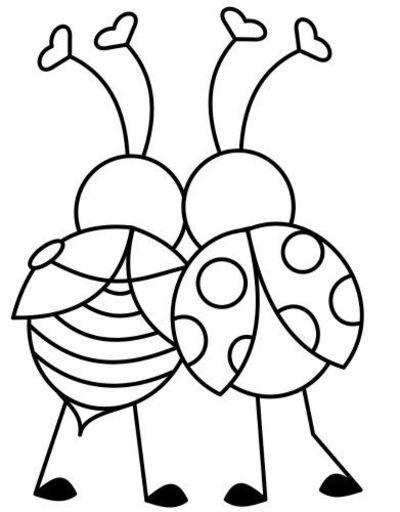 Love bugs valentines day coloring page school planning