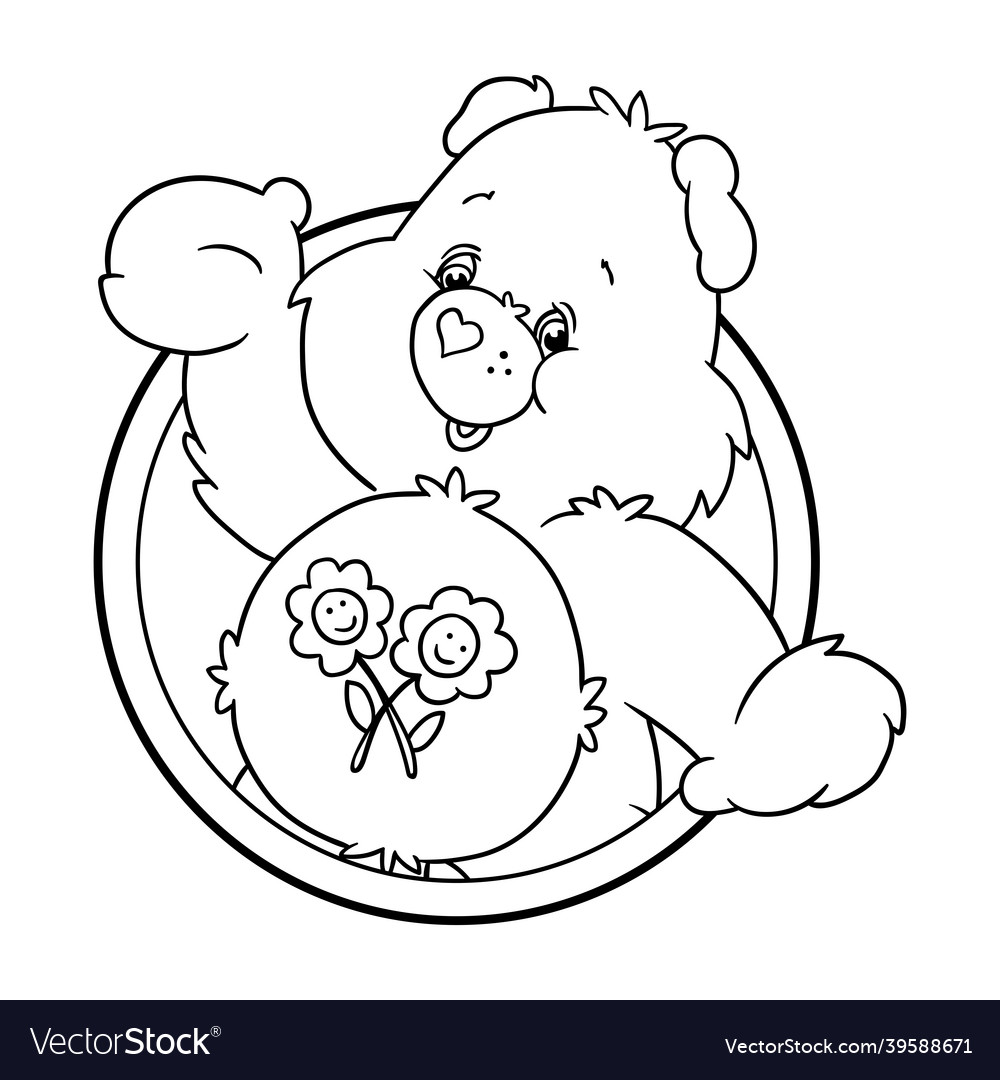 Carebears friend bear coloring page royalty free vector