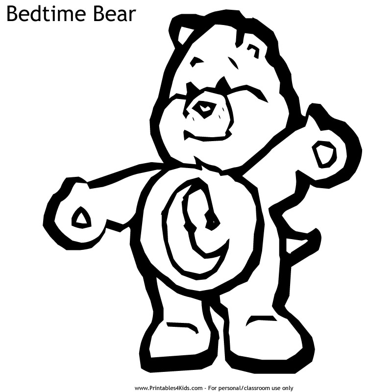 Care bears bedtime bear coloring page â printables for kids â free word search puzzles coloring pages and other activities