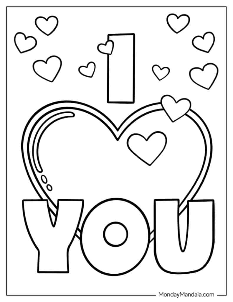 I love you coloring pages free pdf printables