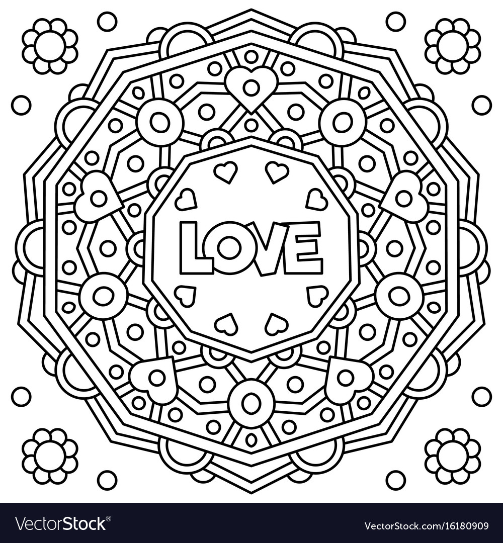 Love coloring page royalty free vector image