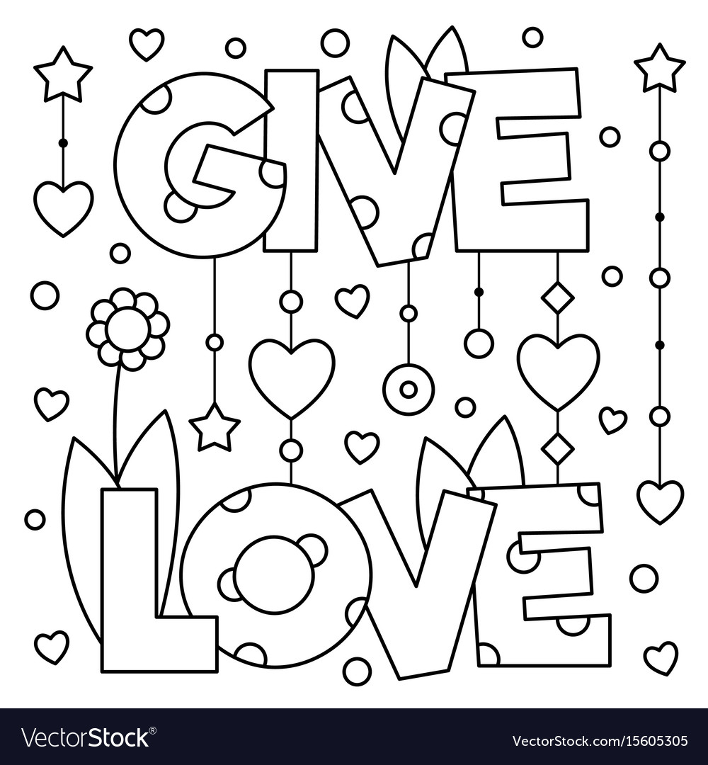 Give love coloring page royalty free vector image